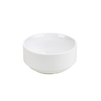 White Porcelain Unhandled Stacking Soup Bowl